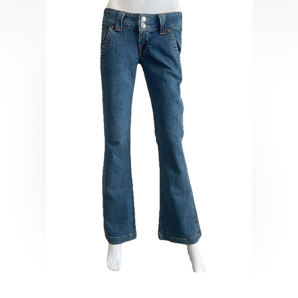 Vtg True Religion SAMMY Jeans Ultra Low Rise Bootcut Y2K Flare Womens Sz 28 Long - Picture 1 of 16